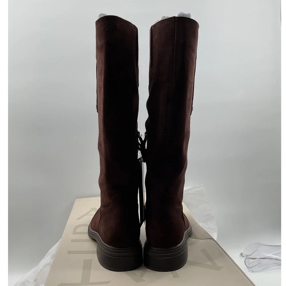 Naturalizer Ontime Brown Suede Tall Knee High Boots Womens 8.5M Low Block Heel
